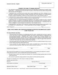 Document preview: Family Planning Services Consent Form - New Mexico