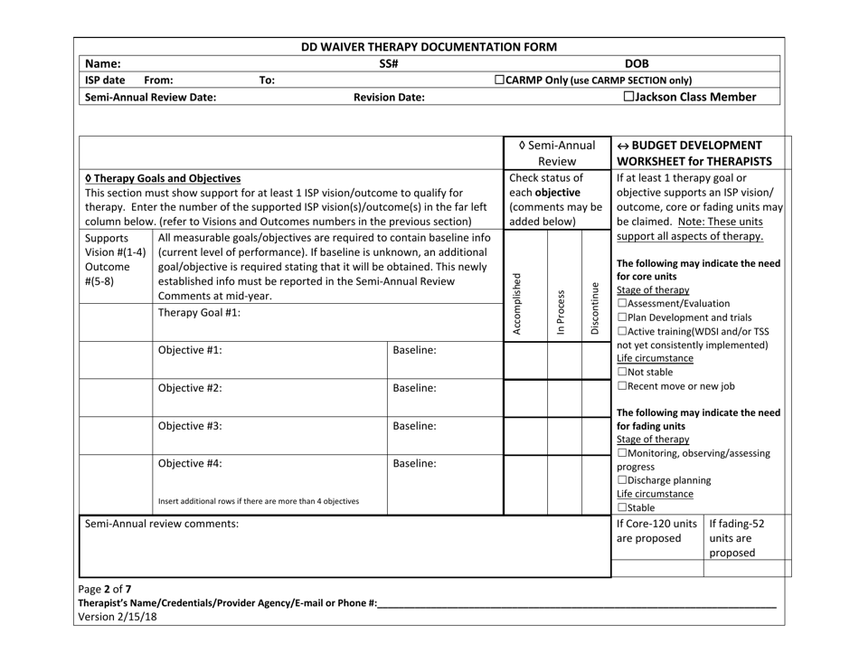 New Mexico DD Waiver Therapy Documentation Form - Fill Out, Sign Online ...