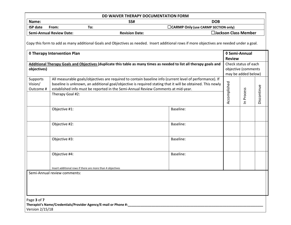 New Mexico DD Waiver Therapy Documentation Form - Fill Out, Sign Online ...