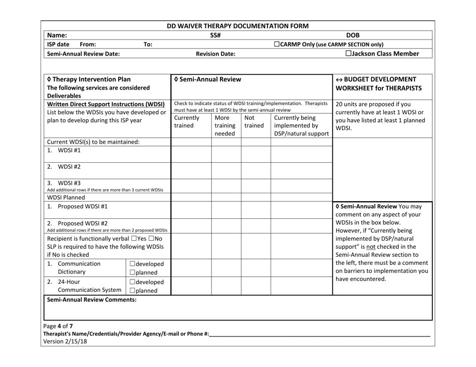 New Mexico DD Waiver Therapy Documentation Form - Fill Out, Sign Online ...