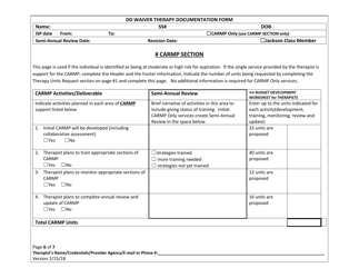 DD Waiver Therapy Documentation Form - New Mexico, Page 6