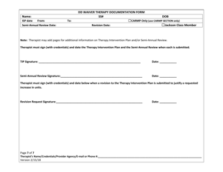 DD Waiver Therapy Documentation Form - New Mexico, Page 7