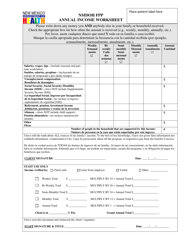 Document preview: Family Planning Annual Income Worksheet - New Mexico