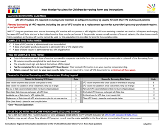 Document preview: Nm Vfc Vaccine Borrowing Form - New Mexico