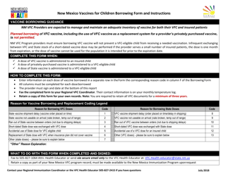 Nm Vfc Vaccine Borrowing Form - New Mexico