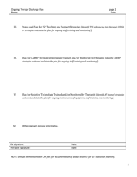 Therapy Services: Ongoing Discharge Planning Form - New Mexico, Page 2