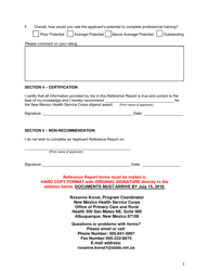 New Mexico Health Service Corps Stipend Applicant Reference Report - New Mexico, Page 3