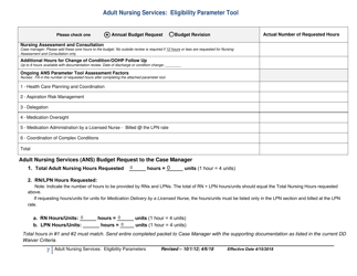Adult Nursing Services: Eligibility Parameter Tool - New Mexico, Page 7
