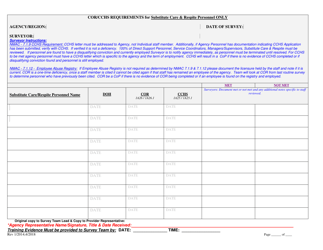 Document preview: Cor/Cchs Requirements for Substitute Care & Respite Personnel Only - New Mexico