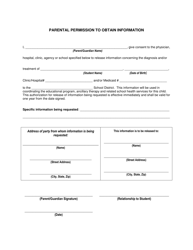 Document preview: Parental Permission to Obtain Information - New Mexico