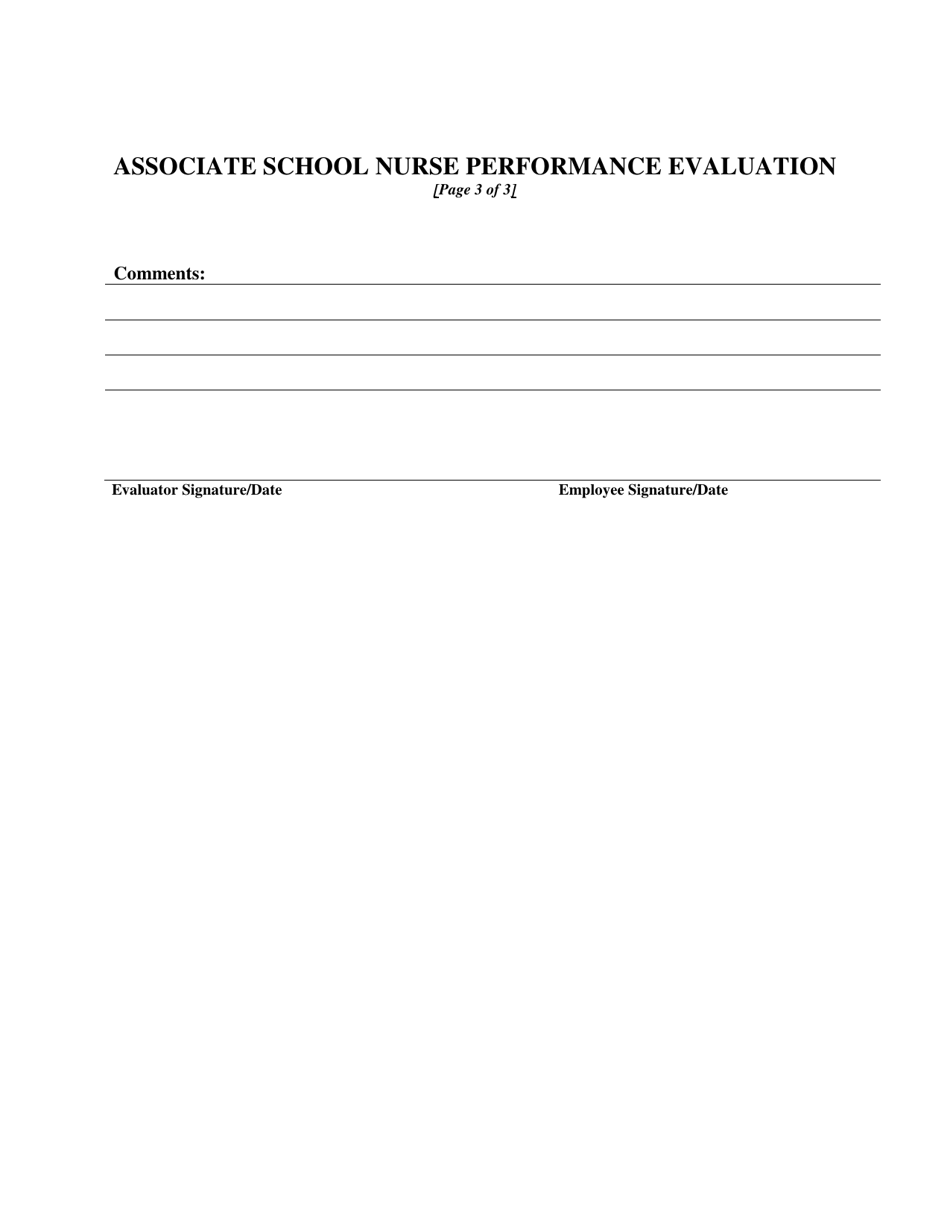 Associate School Nurse Evaluation Tool for Medical Supervisors - New Mexico, Page 3