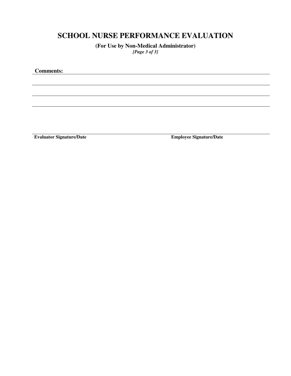 School Nurse Performance Evaluation - New Mexico, Page 3