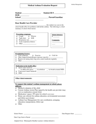 Document preview: Asthma Medical Evaluation Request - New Mexico