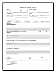 Document preview: Medication Incident Report - New Mexico