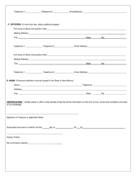 Political Committee Registration Form - New Mexico, Page 2