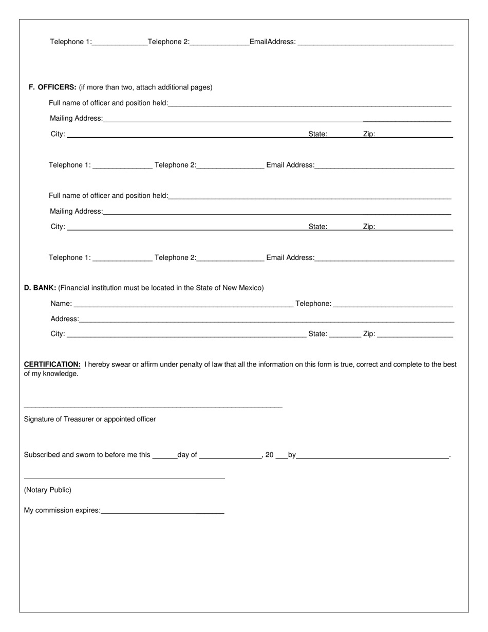 New Mexico Political Committee Registration Form - Fill Out, Sign ...