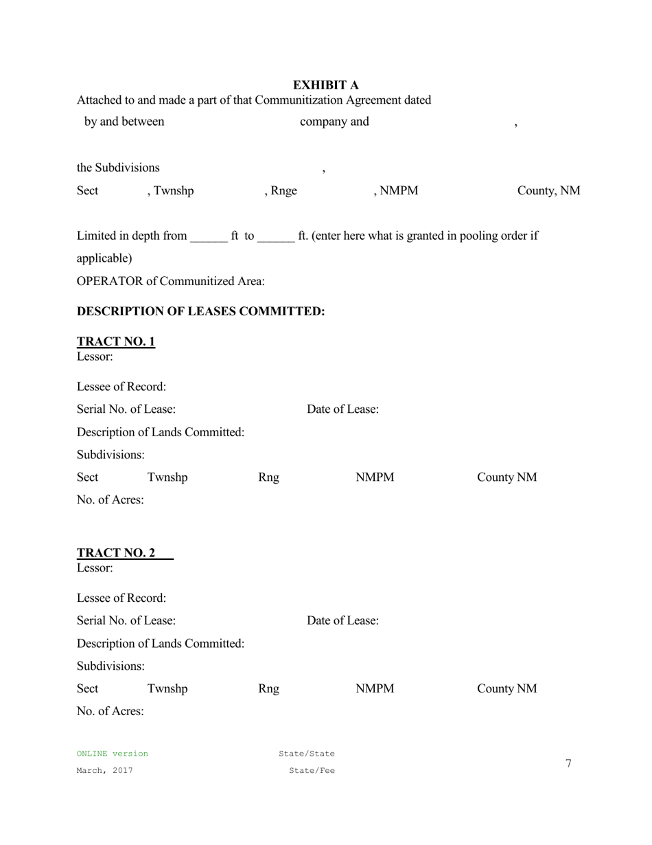 Communitization Agreement State-Fed or State-Fed-Fee - New Mexico, Page 7