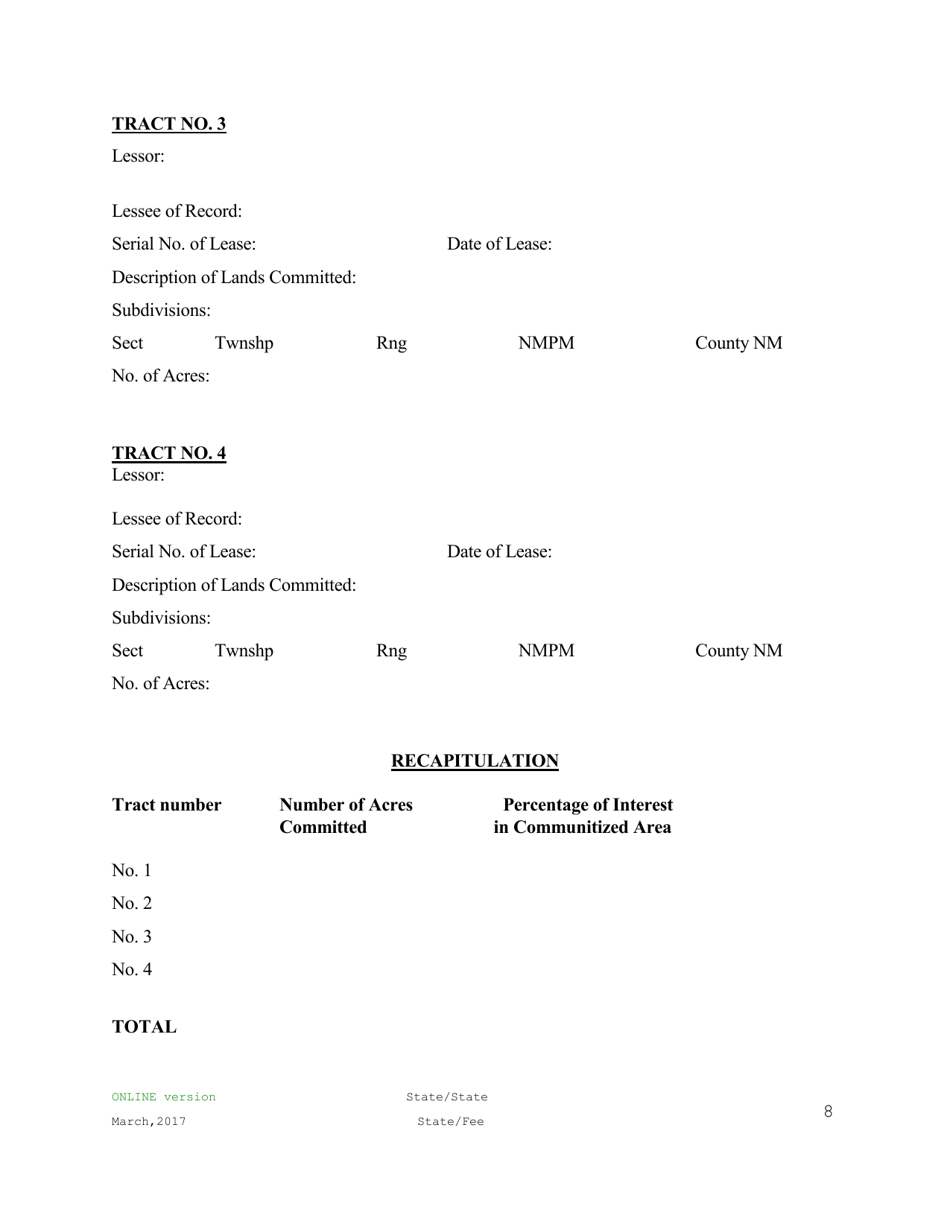 Communitization Agreement State-Fed or State-Fed-Fee - New Mexico, Page 8