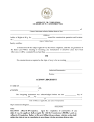 Document preview: Right-Of-Way Construction Affidavit of Completion - New Mexico