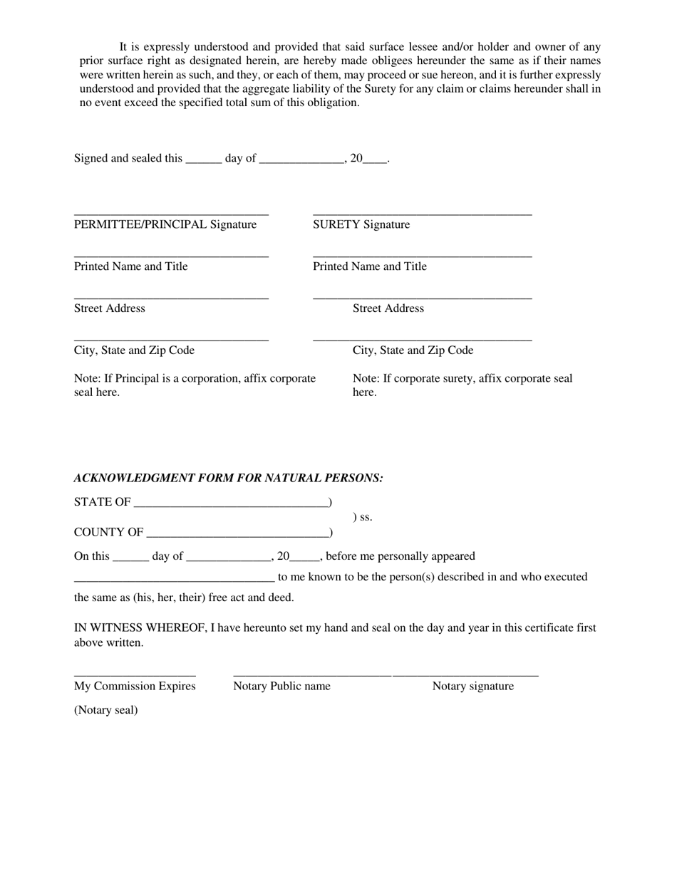 Right-Of-Way Surety Damage Bond - New Mexico, Page 2