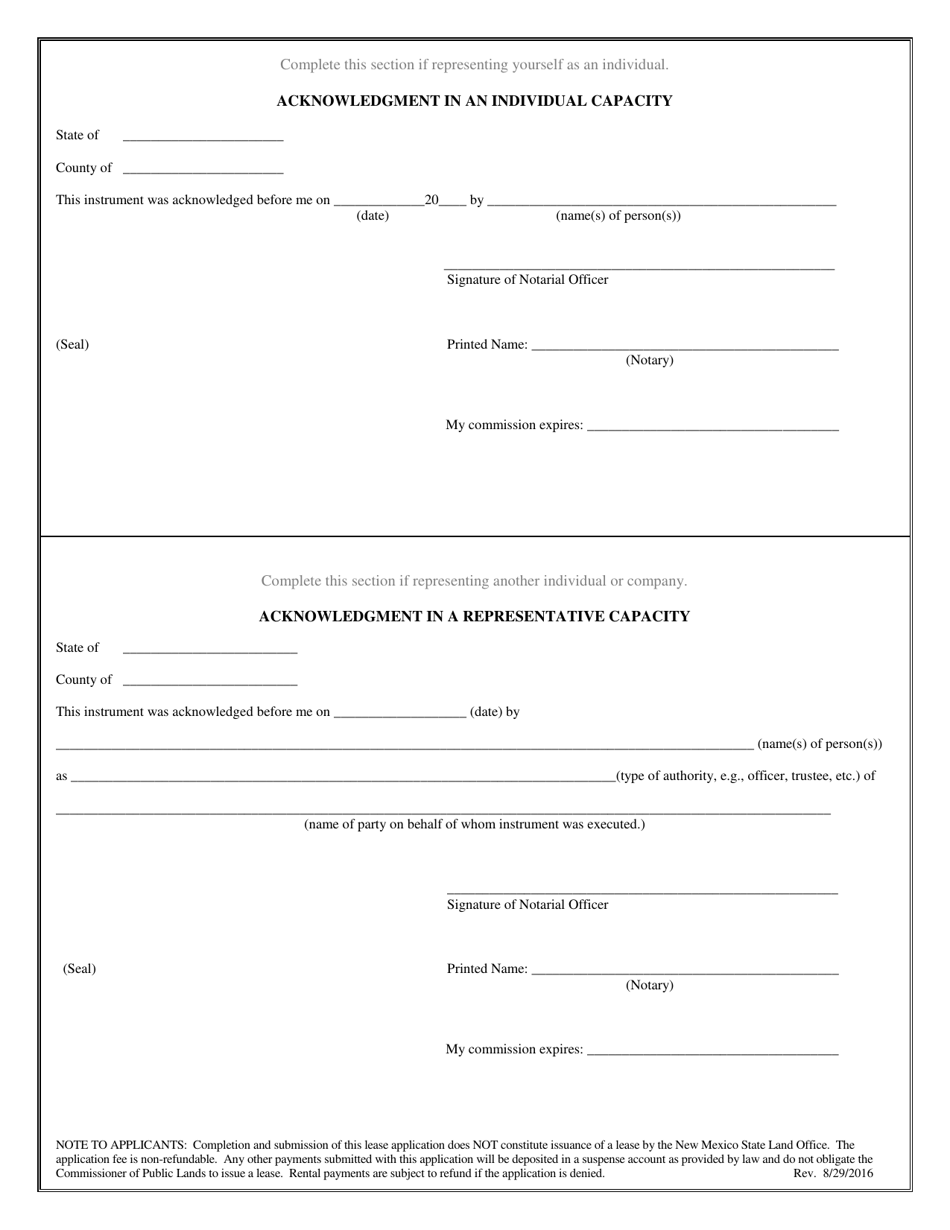 Application for a Rule 5 Mineral Lease on State Trust Land - New Mexico, Page 3