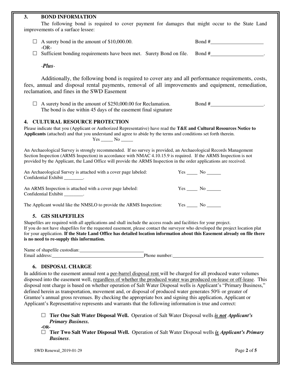Application for Renewal of Salt Water Disposal Easement - New Mexico, Page 2