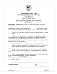 Document preview: Application to Amend Water Easement - New Mexico