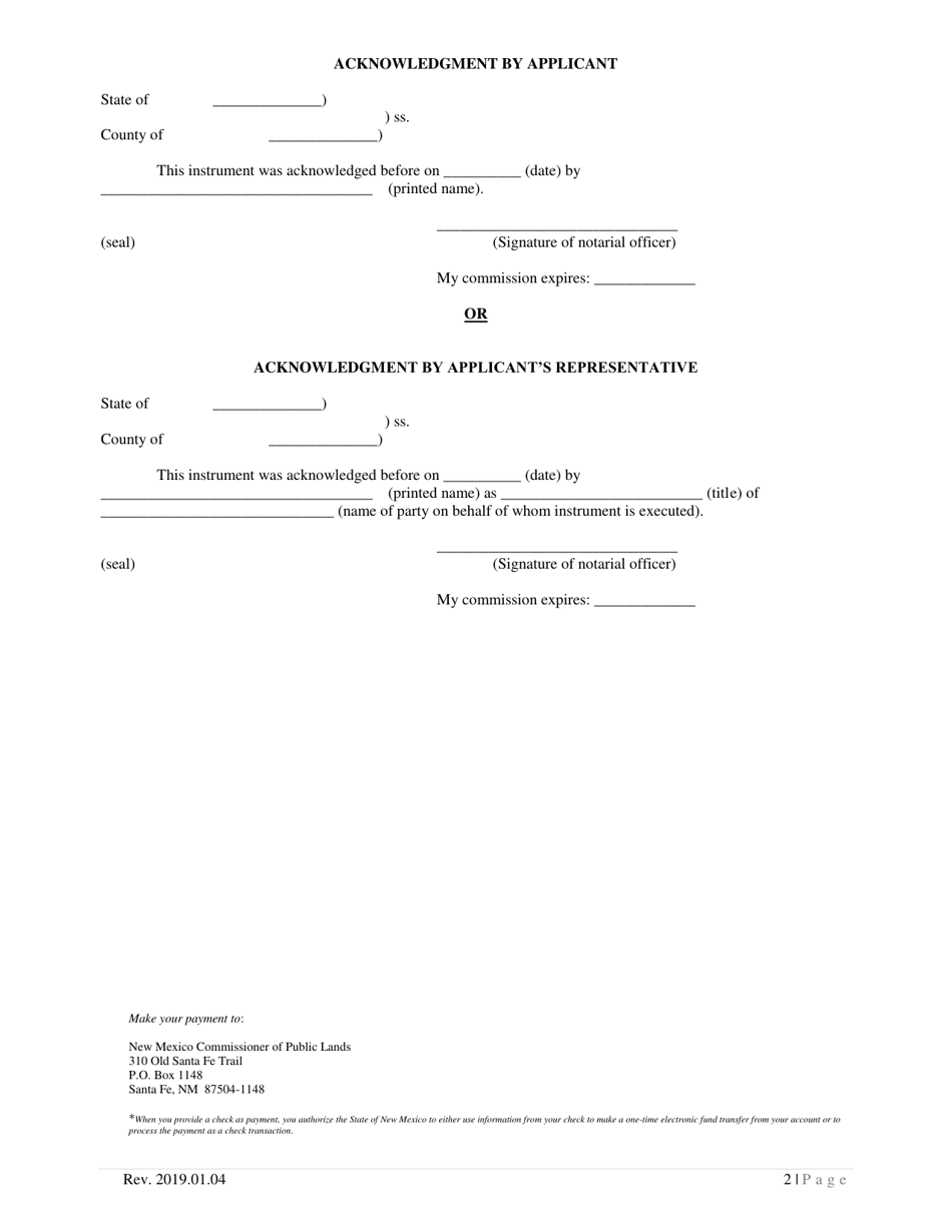 Application for Water Rights Lease - New Mexico, Page 2