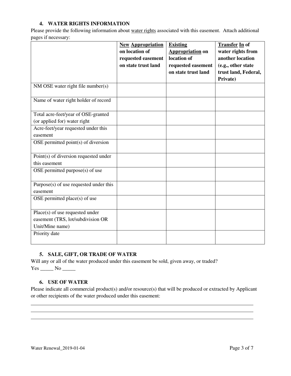 Application for Renewal of Water Easement - New Mexico, Page 3