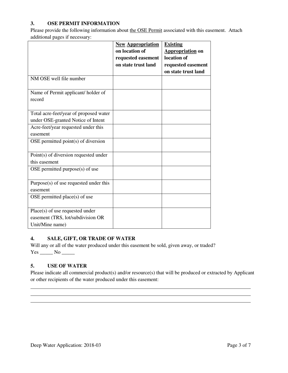 Application for Deep Water Easement - New Mexico, Page 3