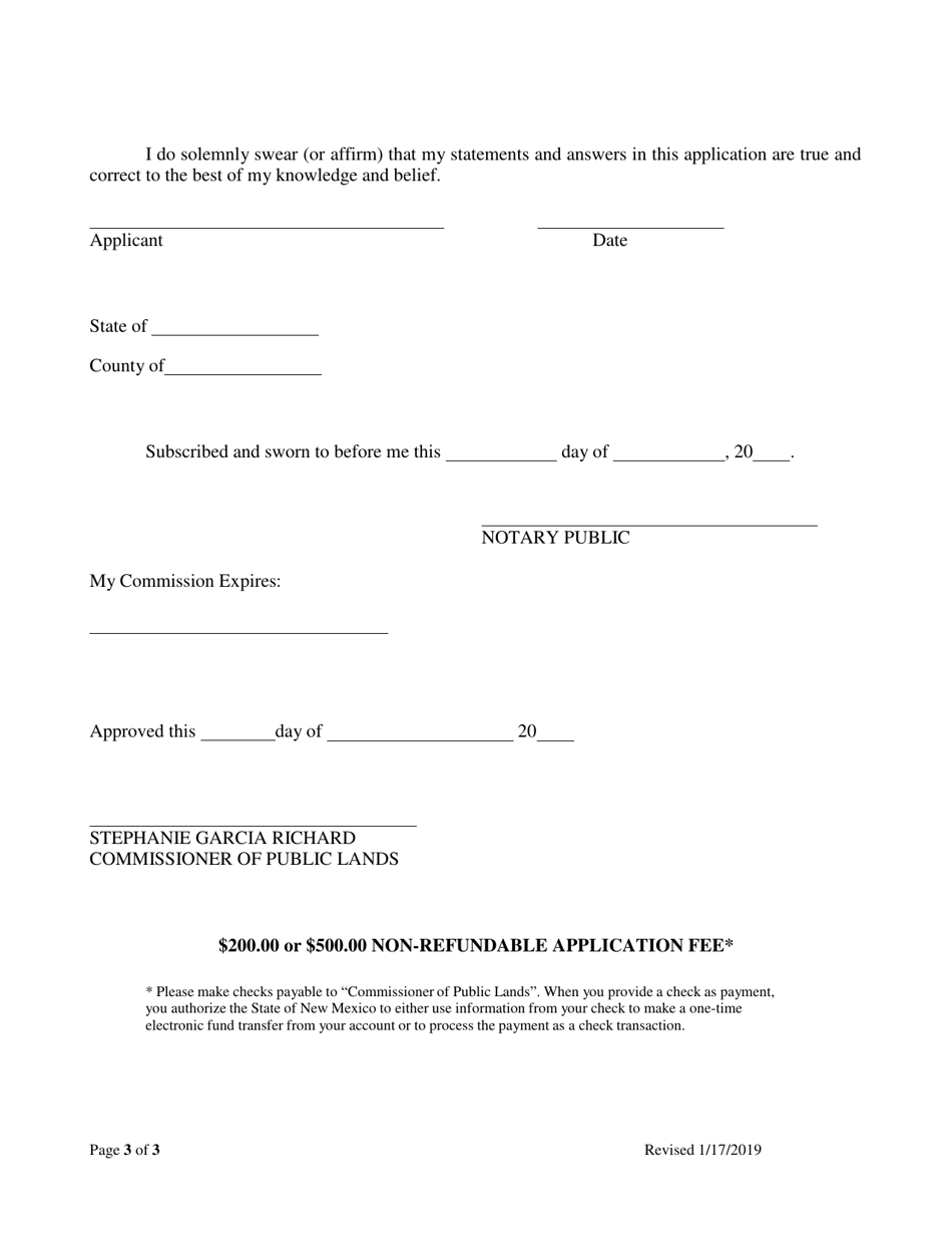 Application to Sublease - New Mexico, Page 3