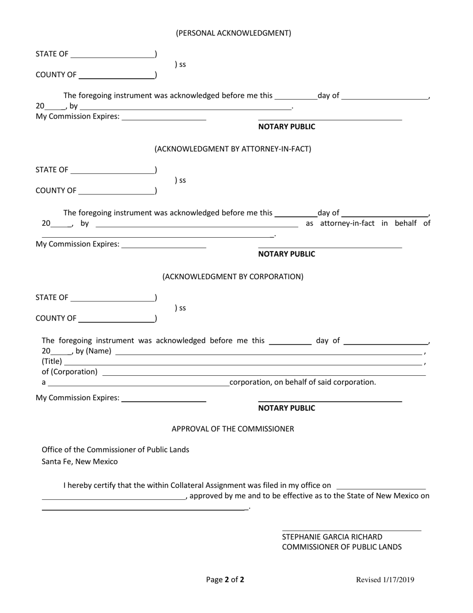 New Mexico Application for Collateral Assignment - Fill Out, Sign ...