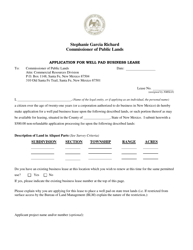 Application for Well Pad Business Lease - New Mexico, Page 2