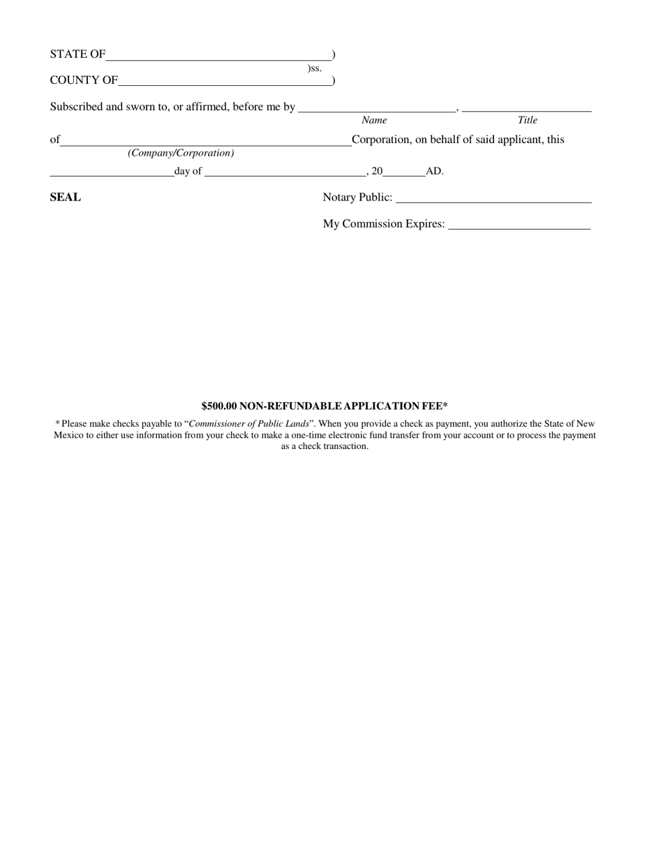 New Mexico Application for Well Pad Business Lease - Fill Out, Sign ...