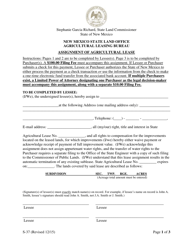 Form S-37 &quot;Agricultural Lease Assignment&quot; - New Mexico