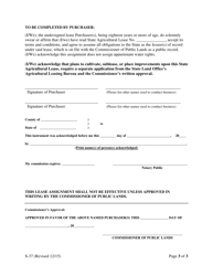 Form S-37 Agricultural Lease Assignment - New Mexico, Page 3