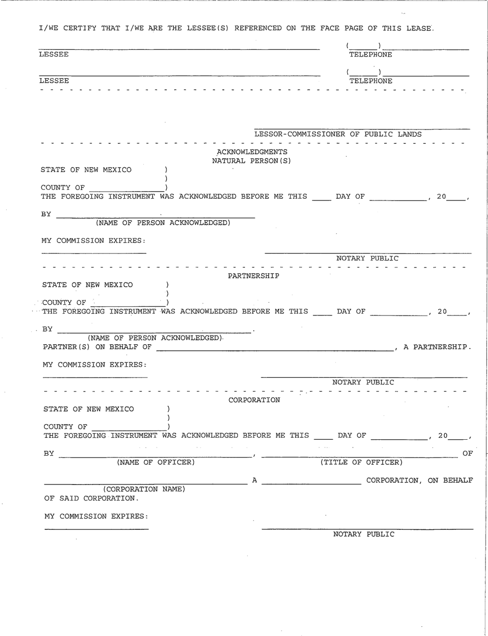 Renewal Signature Page - New Mexico, Page 1