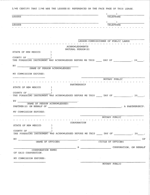 Renewal Signature Page - New Mexico Download Pdf