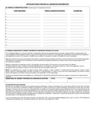 Form FSI1000 Application for Transportation Service License - Article 5-c - New York, Page 2
