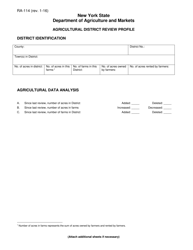 Form RA-114 &quot;Agricultural District Review Profile&quot; - New York