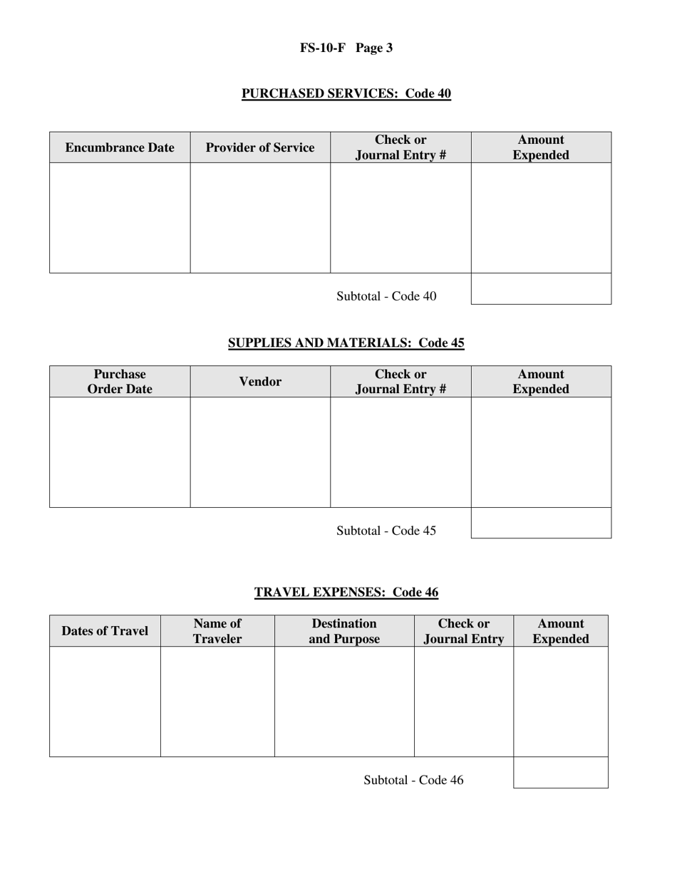 Form FS-10-F Final Expenditure Report for a Federal or State Project - Long Form - New York, Page 3