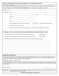 Athletic Trainer Form 2B Certification of Equivalent Practicum Experience - New York, Page 2