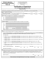 Document preview: Clinical Laboratory Technologist/Certified Histological Technician Form 4A Certification of Experience (For Grandparenting Applicants Only) - New York