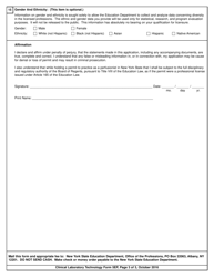 Clinical Laboratory Technology Form 5EP &quot;Application for Clinical Laboratory Technology Exemption Permit&quot; - New York, Page 3