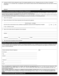 Clinical Laboratory Technologist/Certified Histological Technician Form 5PP Application for Provisional Permit - New York, Page 2