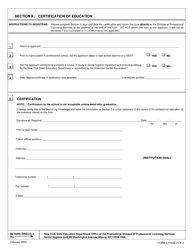 Dental Hygienist Form 2 Certification of Professional Education - New York, Page 2