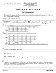 Document preview: Dental Hygiene Form 2 Verification of Education - New York