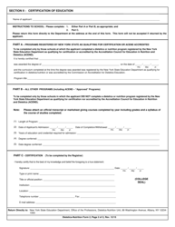 Dietetics and Nutrition Form 2 Certification of Professional Education - New York, Page 2