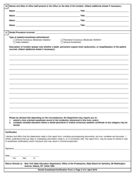 Dental Anesthesia/Sedation Certification Form 4 Morbidity and Mortality Report Form - New York, Page 2