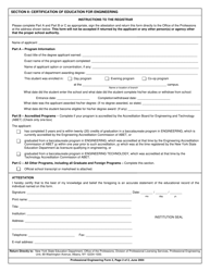 Professional Engineering Form 2 Certification of Professional Education - New York, Page 2